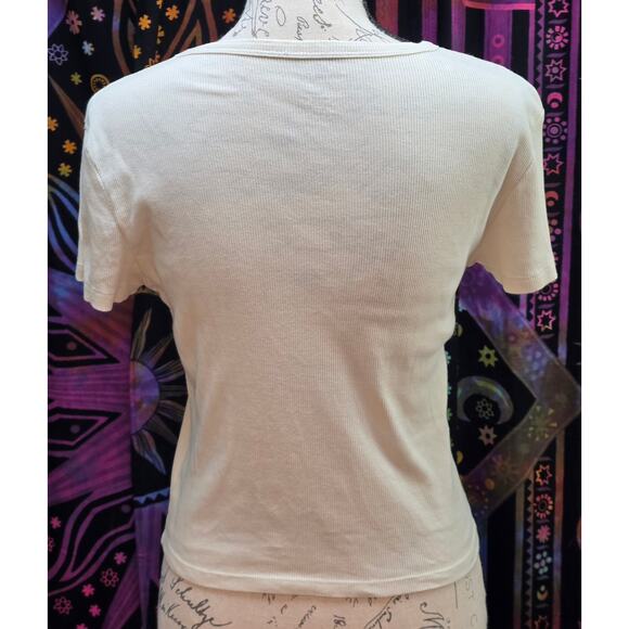 House Of Cotton Womens XL Ribbed Cropped Top Shirt Deer Fawn "Please Go Away" - Picture 4 of 8